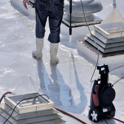 Our Professionals Cleaning Commercial Roof